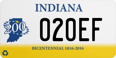 IN license plate 020EF