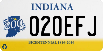 IN license plate 020EFJ