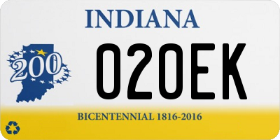 IN license plate 020EK