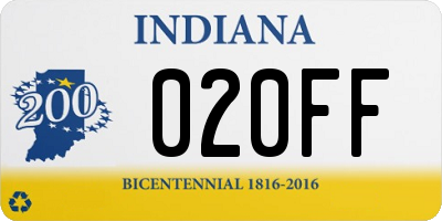 IN license plate 020FF