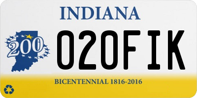 IN license plate 020FIK