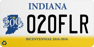 IN license plate 020FLR