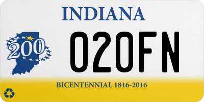 IN license plate 020FN