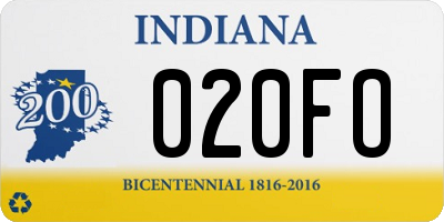 IN license plate 020FO