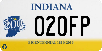 IN license plate 020FP