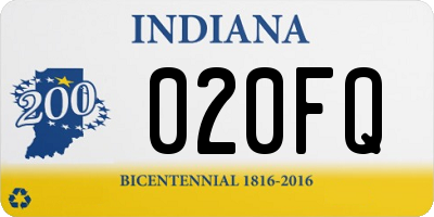 IN license plate 020FQ