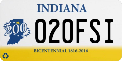IN license plate 020FSI