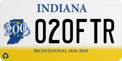 IN license plate 020FTR
