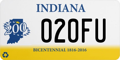 IN license plate 020FU