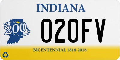 IN license plate 020FV