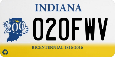 IN license plate 020FWV