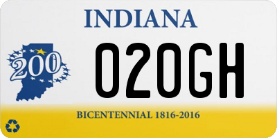 IN license plate 020GH