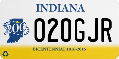 IN license plate 020GJR