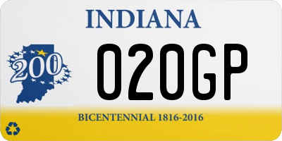 IN license plate 020GP