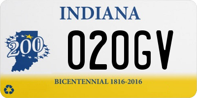 IN license plate 020GV