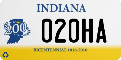 IN license plate 020HA