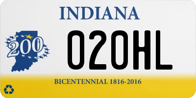 IN license plate 020HL