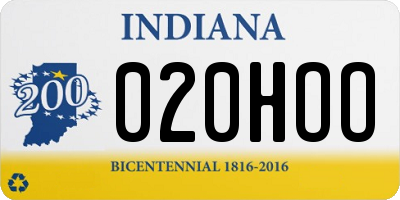 IN license plate 020HOO