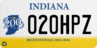 IN license plate 020HPZ