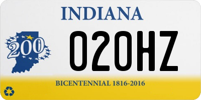 IN license plate 020HZ