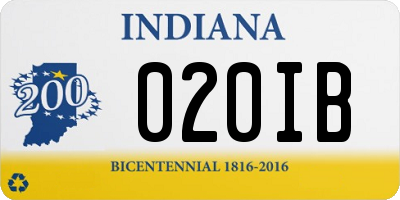 IN license plate 020IB