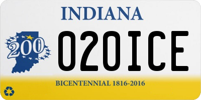 IN license plate 020ICE