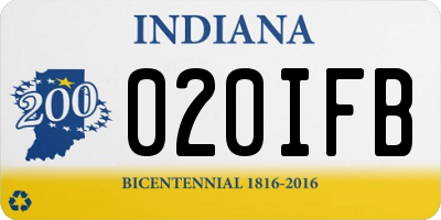 IN license plate 020IFB