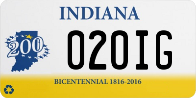 IN license plate 020IG