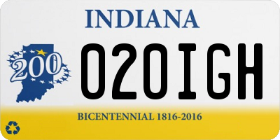 IN license plate 020IGH