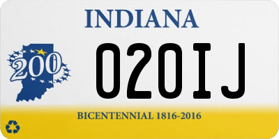 IN license plate 020IJ