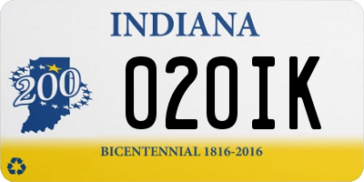 IN license plate 020IK