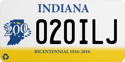 IN license plate 020ILJ