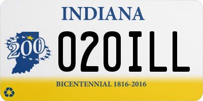 IN license plate 020ILL