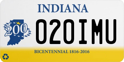 IN license plate 020IMU