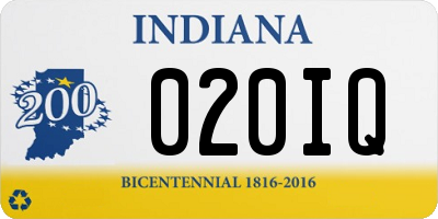 IN license plate 020IQ