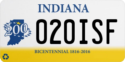 IN license plate 020ISF