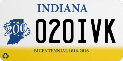 IN license plate 020IVK