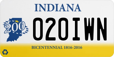 IN license plate 020IWN