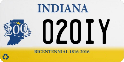 IN license plate 020IY