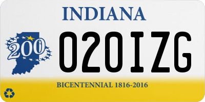 IN license plate 020IZG