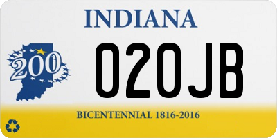IN license plate 020JB