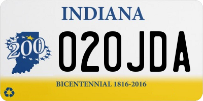 IN license plate 020JDA