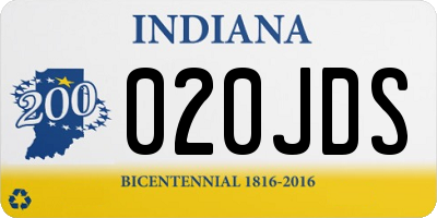 IN license plate 020JDS
