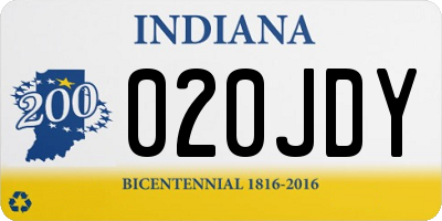 IN license plate 020JDY