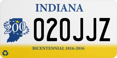 IN license plate 020JJZ