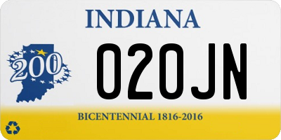 IN license plate 020JN