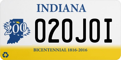 IN license plate 020JOI
