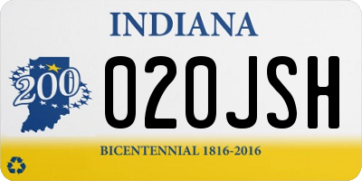 IN license plate 020JSH
