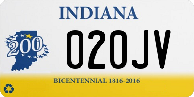 IN license plate 020JV