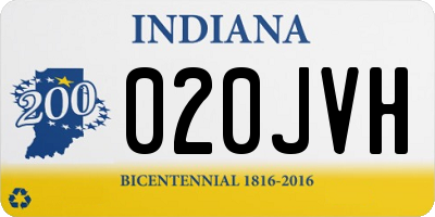IN license plate 020JVH